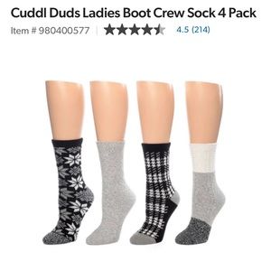 Cuddl Duds 4-pack boot socks